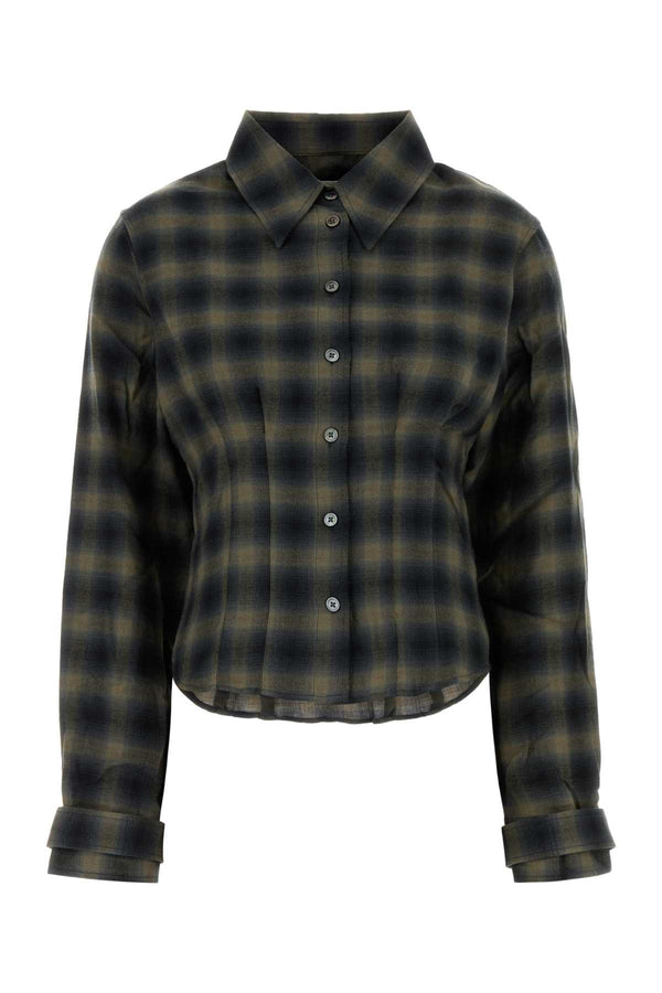 Embroidered Cotton Blend Shirt Yukon Check Woolton Exterior: Wool Camicie