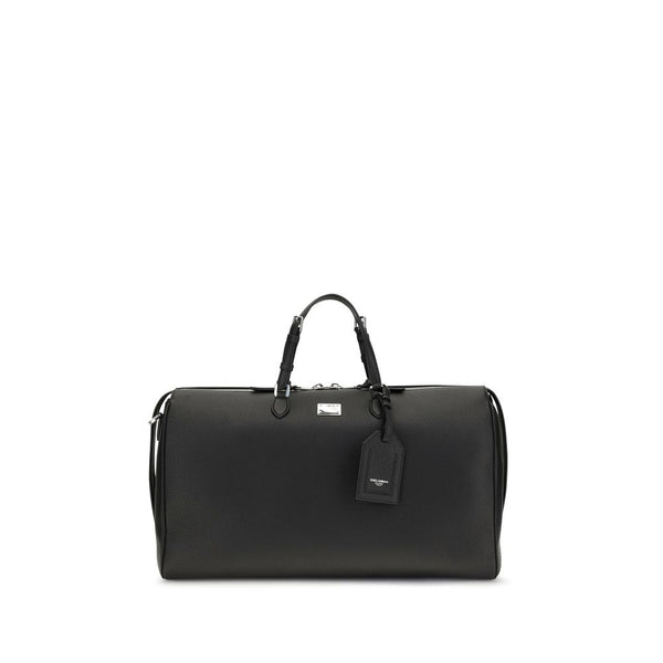 Dolce & Gabbana 95% Calf Leather Bos Taurus travel bag in black