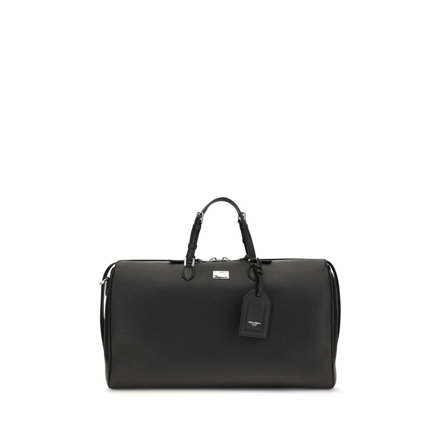 Dolce & Gabbana 95% Calf Leather Bos Taurus travel bag in black