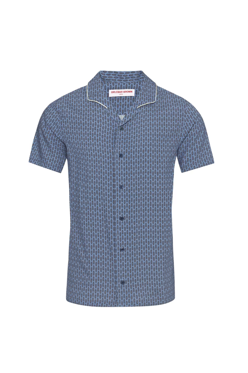 Orlebar Brown 100% lyocell shirt in blue
