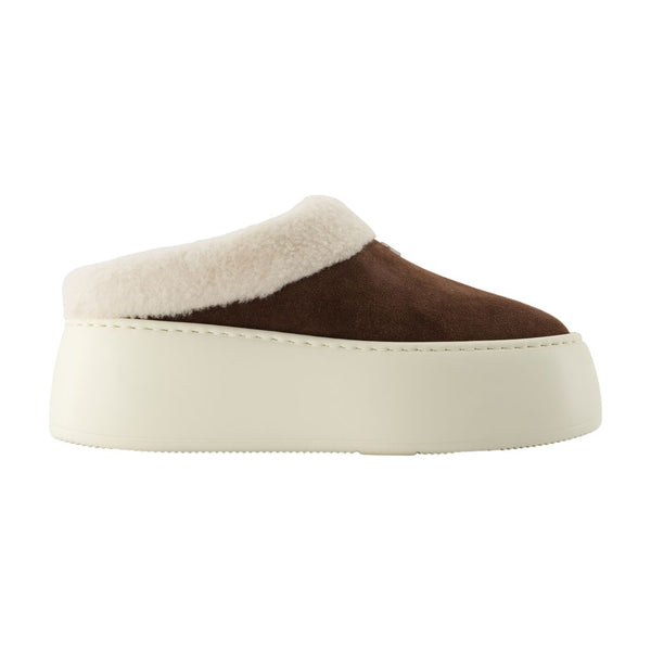 Giuseppe Zanotti Suede upper slipper in brown