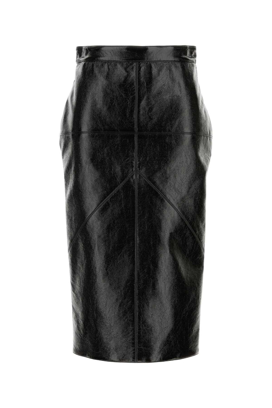 Black Synthetic Leather Skirt Noir Gonne