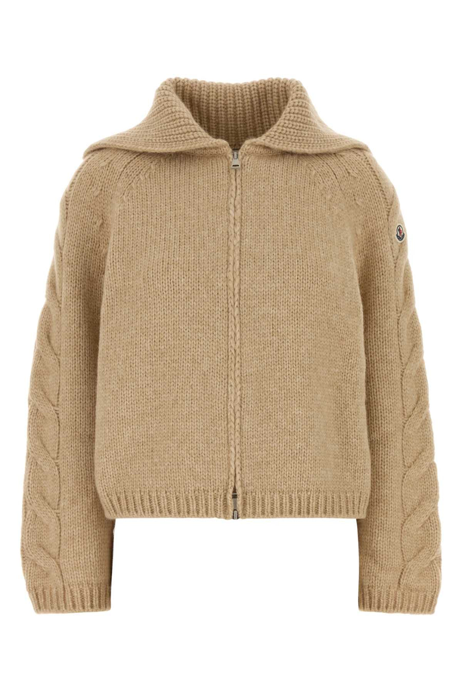 Beige Alpaca Blend Cardigan Camel Exterior: Nylon Wool Maglieria