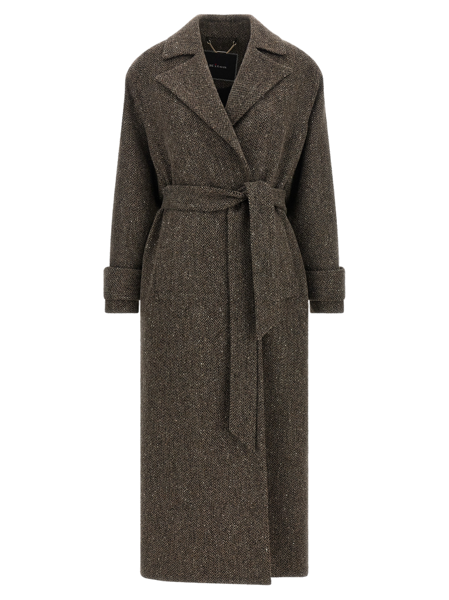 Brown Virgin Wool Coat Clothing
