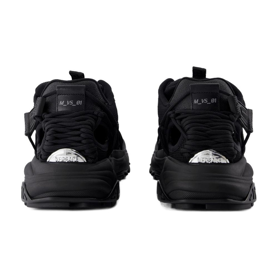 Versace Calfskin sneaker in black