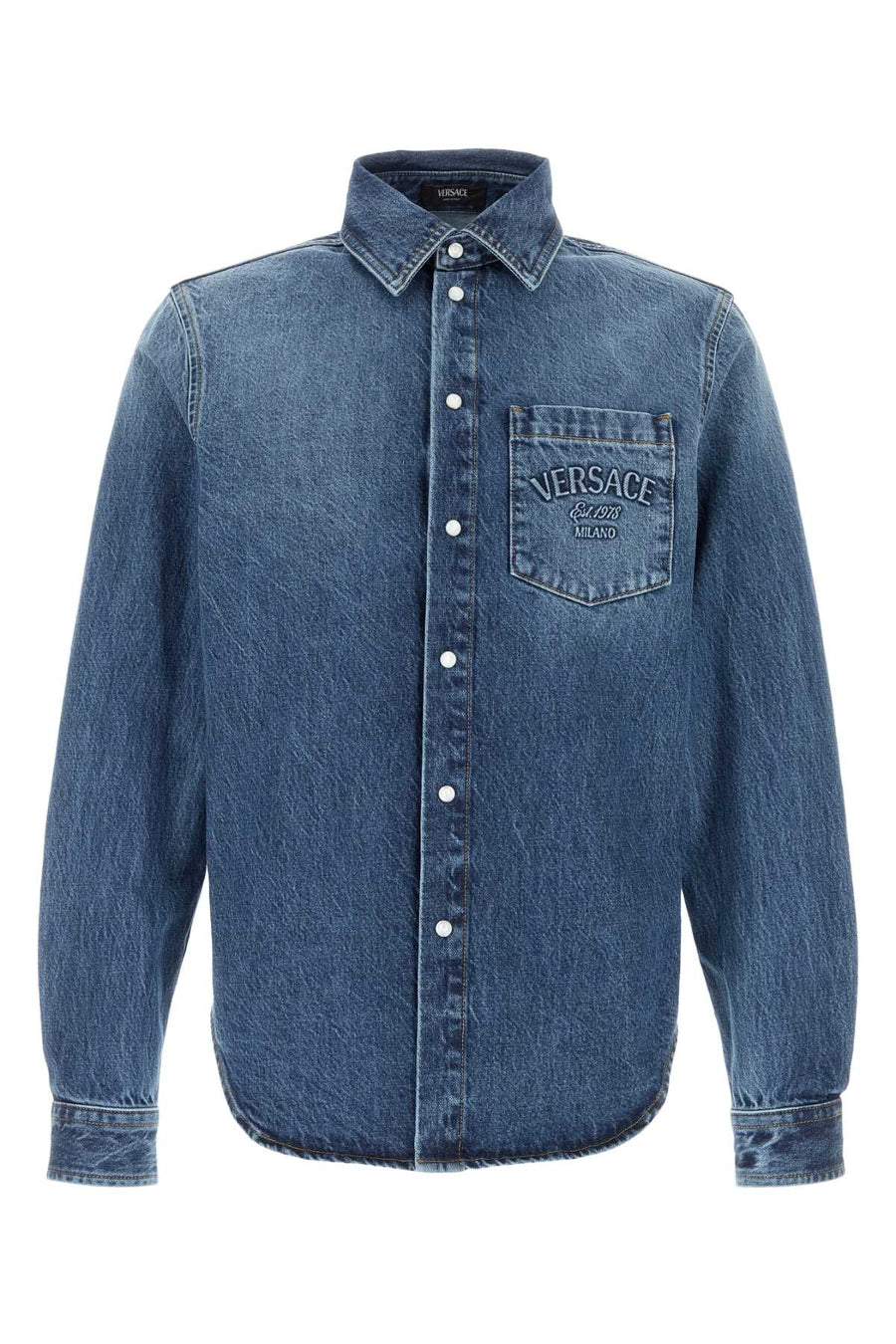 Versace Denim 100% Cotton denim shirt in blue