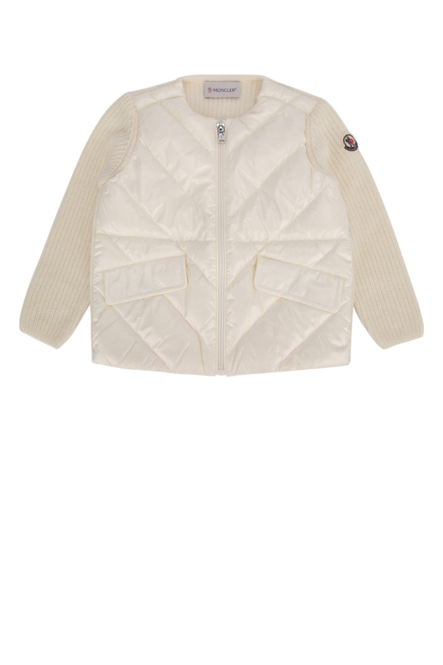 Moncler Jr Nylon exterior with down fill down jacket in beige