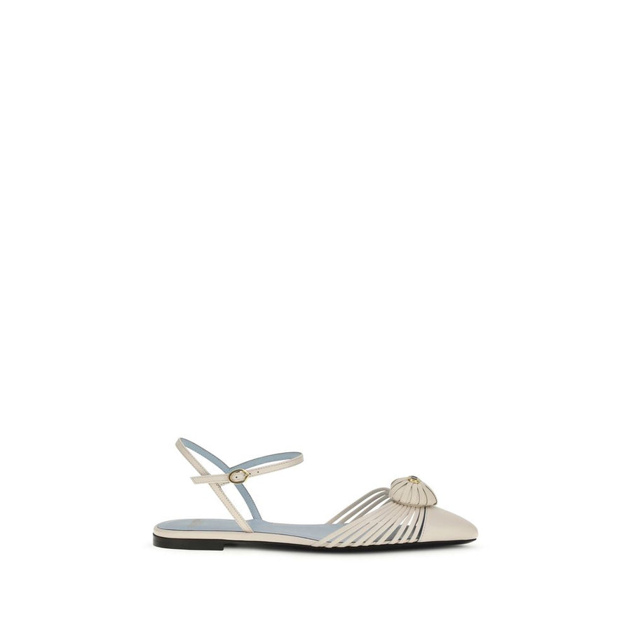 Valentino Garavani Upper: 100% Goatskin; Sole: 100% Calf Leather flat sandal in beige