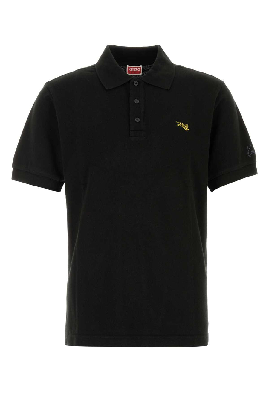 Black Piquet Polo Shirt Exterior: Cotton