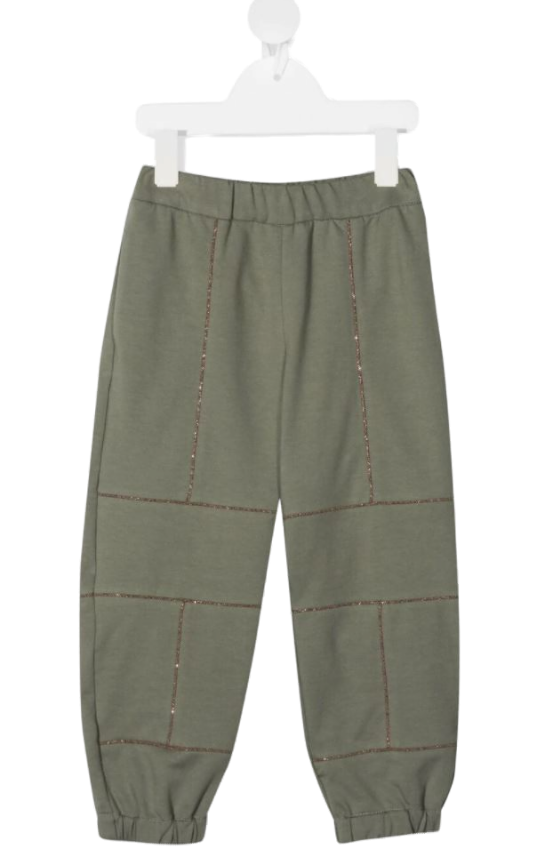 Brunello Cucinelli Kids Cotton 98% joggers in sage green