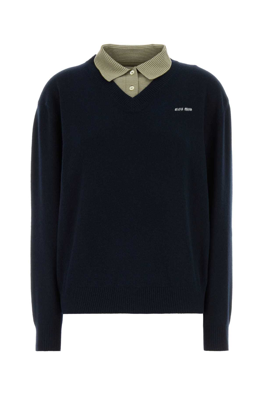 Miu Miu Exterior: 58% Virgin wool sweater in navy