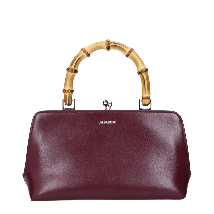 Jil Sander Leather top handle bag in burgundy