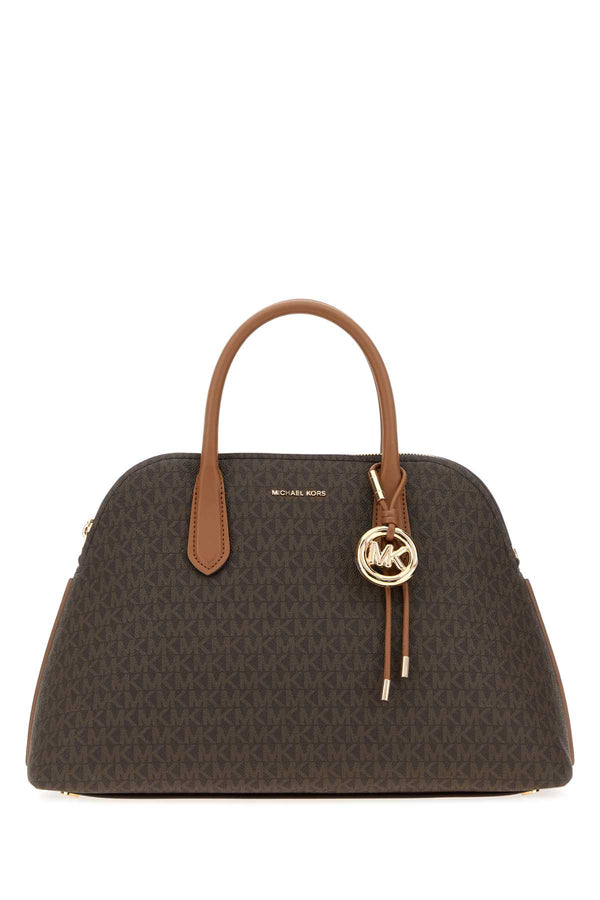 Michael By Michael Kors Dome Exterior: 100% Fabric; Lining: 100% Fabric; Finishing: Golden metal shoulder bag in brown