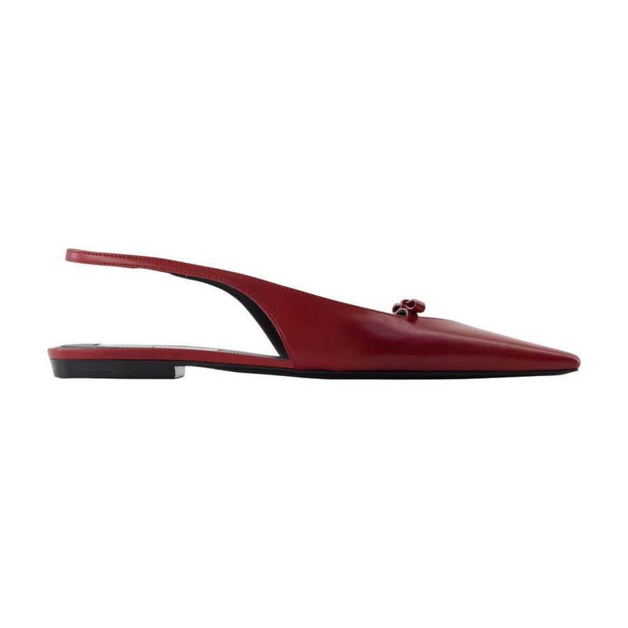 Victoria Beckham calfskin flat in burgundy