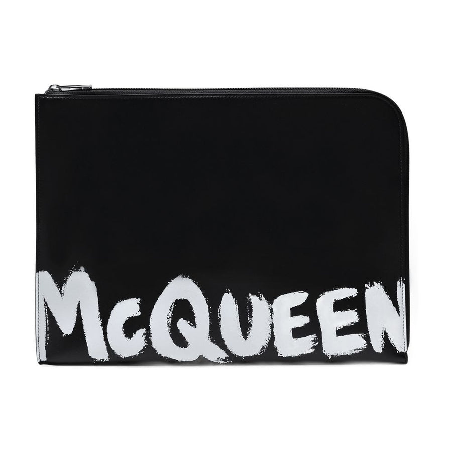Alexander McQueen leather zip pouch in black