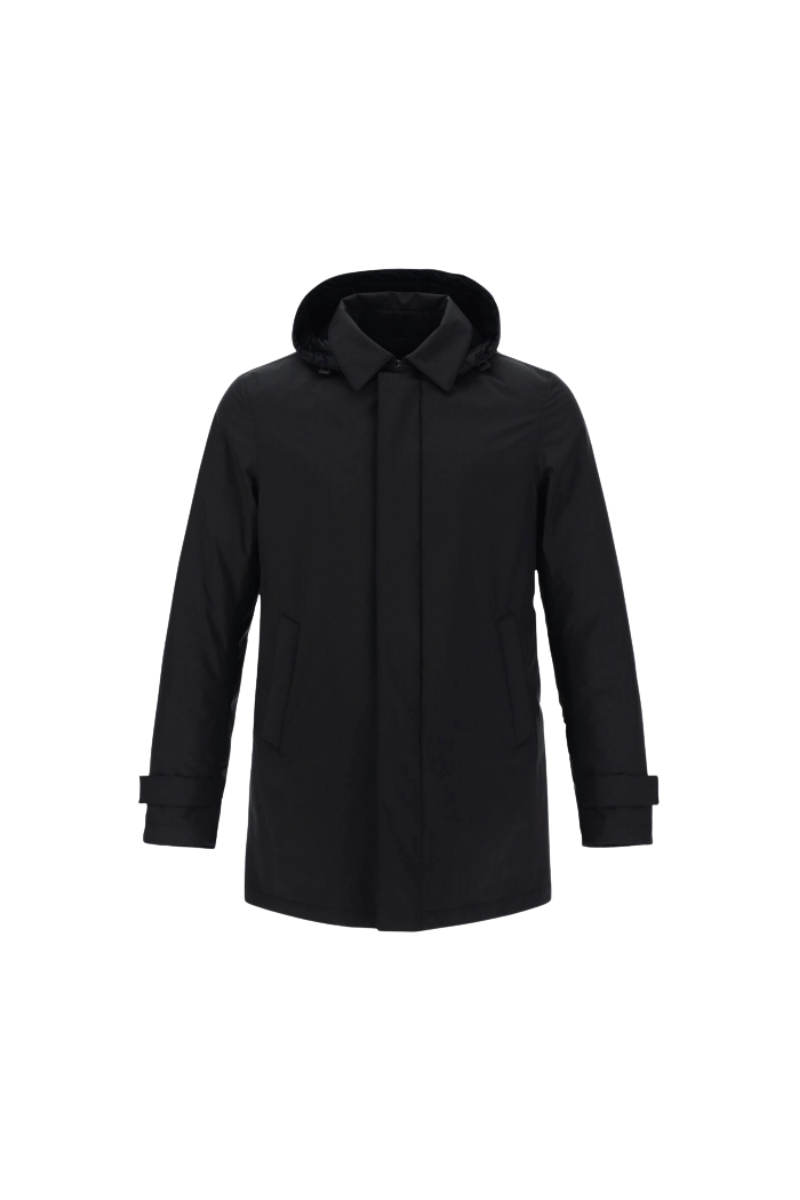 Herno 72% Nylon coat in black