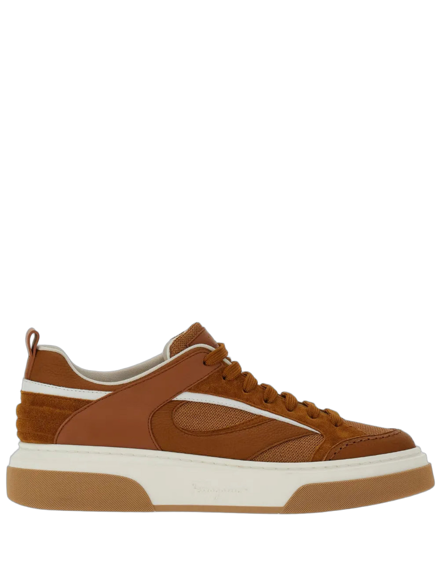 Ferragamo Calf leather sneaker in brown