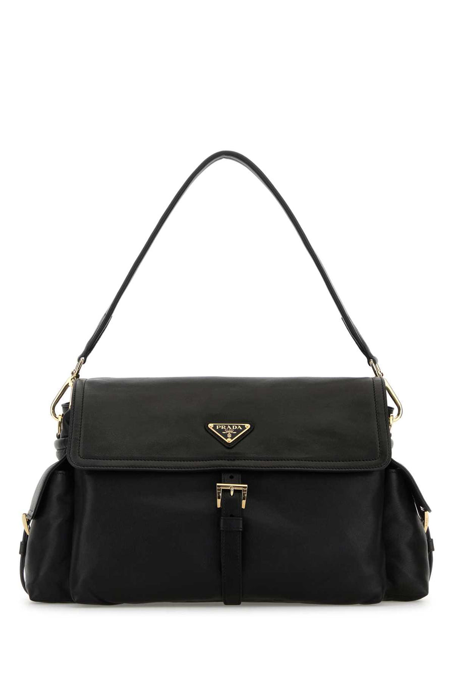 Prada Exterior: 100% Leather shoulder bag in black