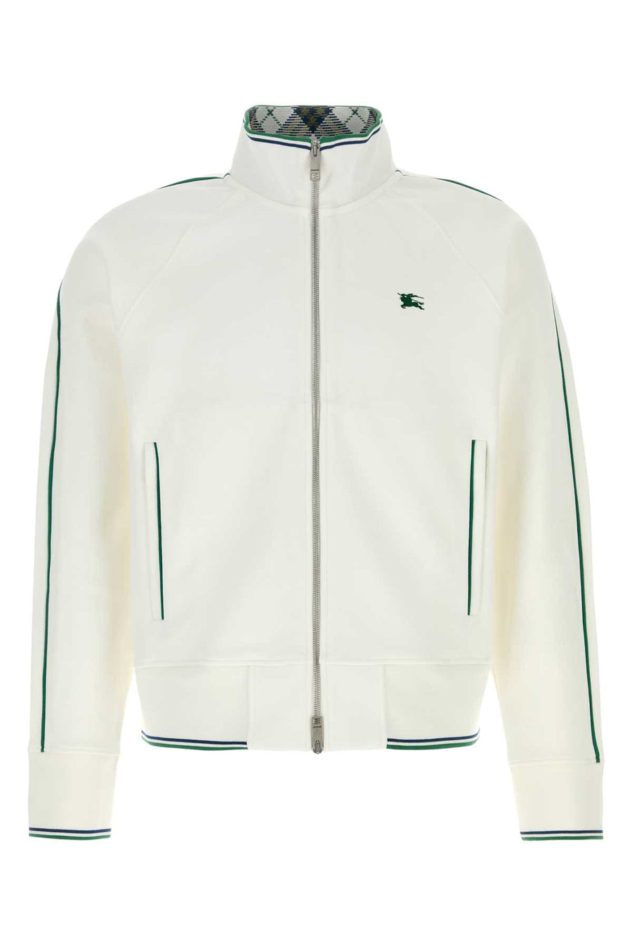 White Jersey Sweatshirt Chalk Exterior: Nylon Cotton Felpe