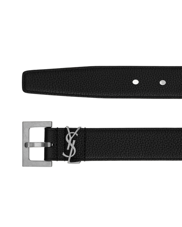 Saint Laurent Calfskin Leather belt in black
