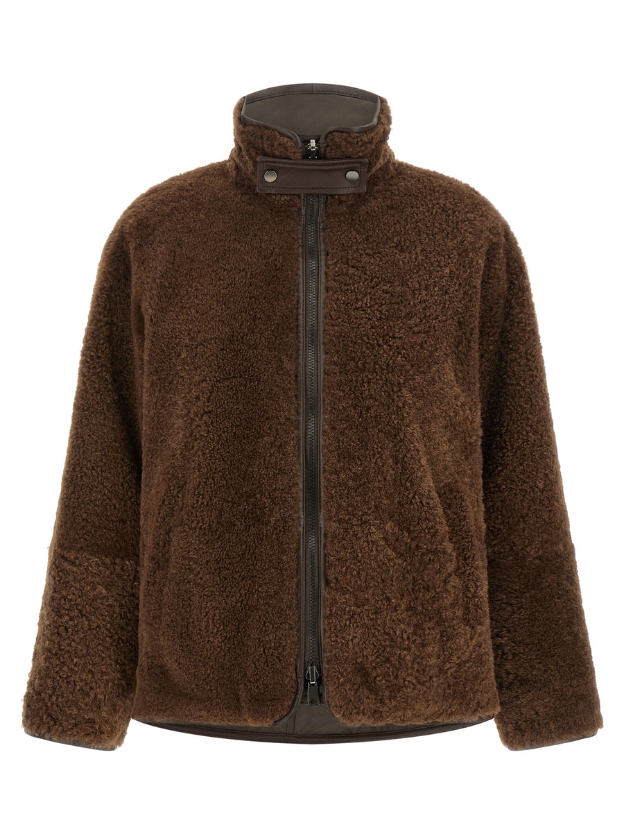 Brunello Cucinelli lamb shearling jacket in brown