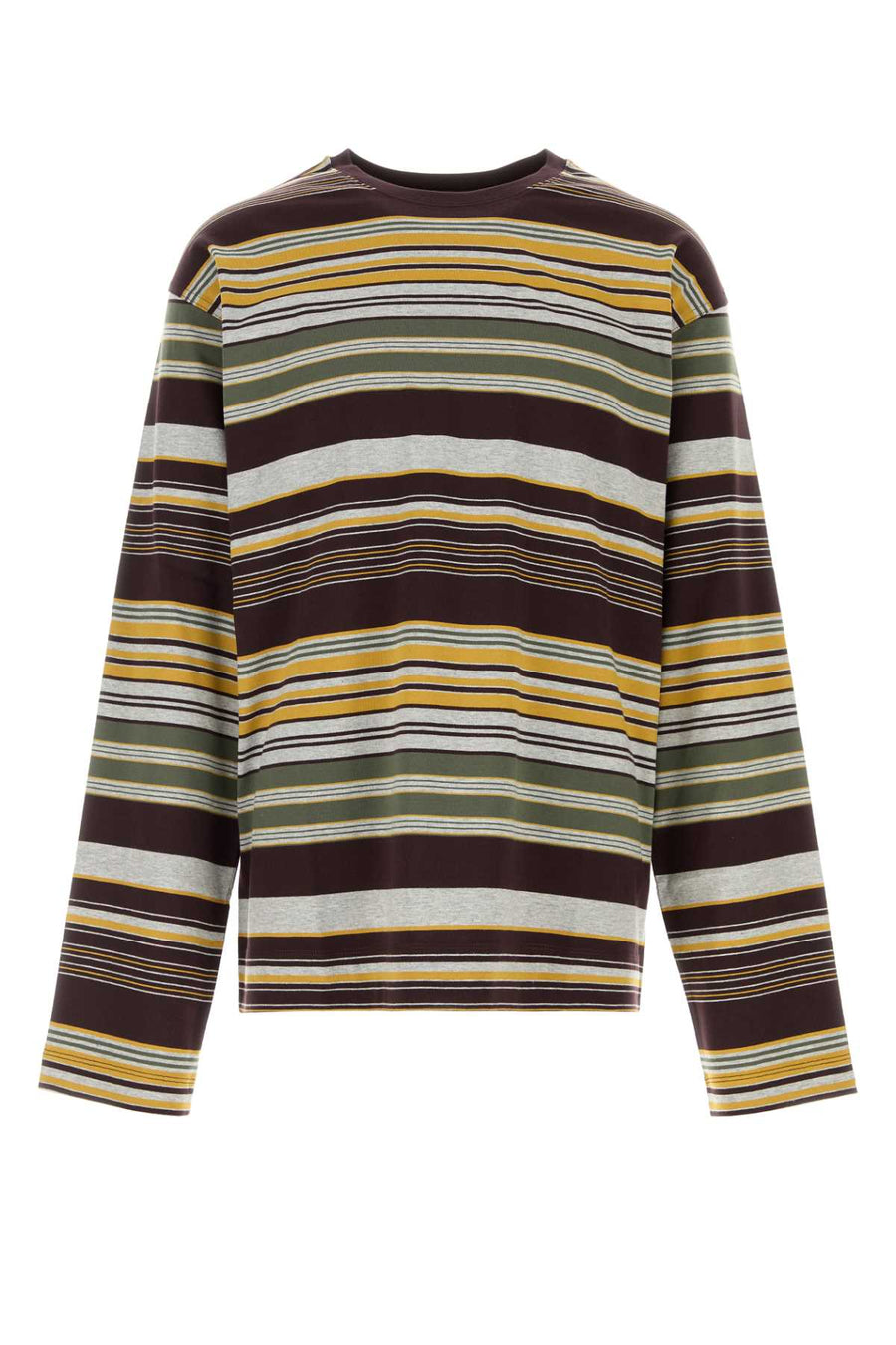 Embroidered Cotton Oversize Hember T-Shirt Burgundy Exterior