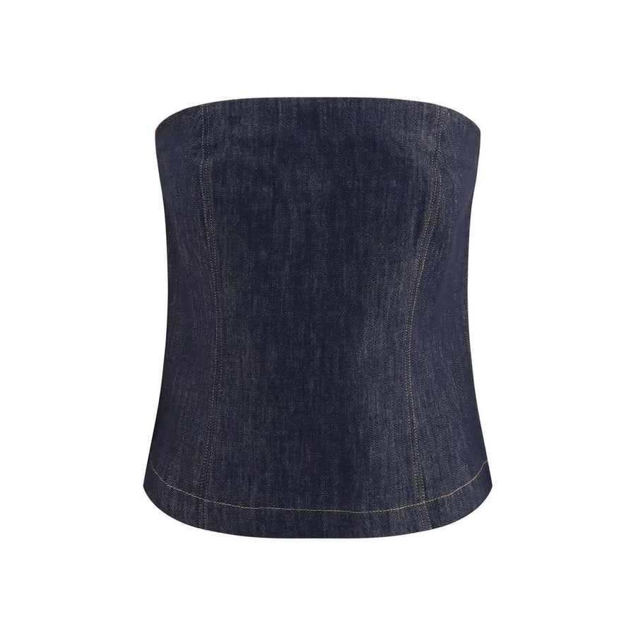 Blue Cotton Bodysuit Clothing
