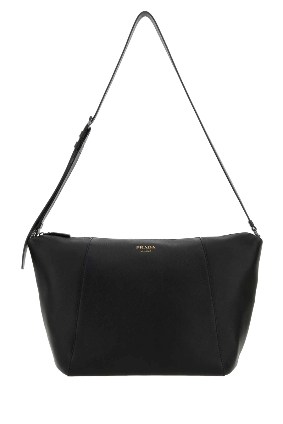 Prada Exterior: 100% Leather; Lining: 100% Fabric; Hardware: Silver metal crossbody bag in black