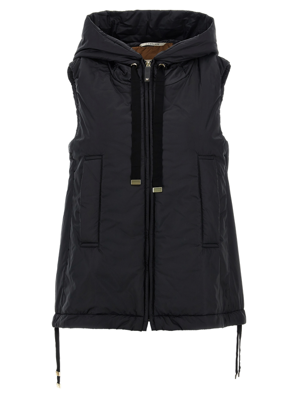 Max Mara 100% polyester vest in black