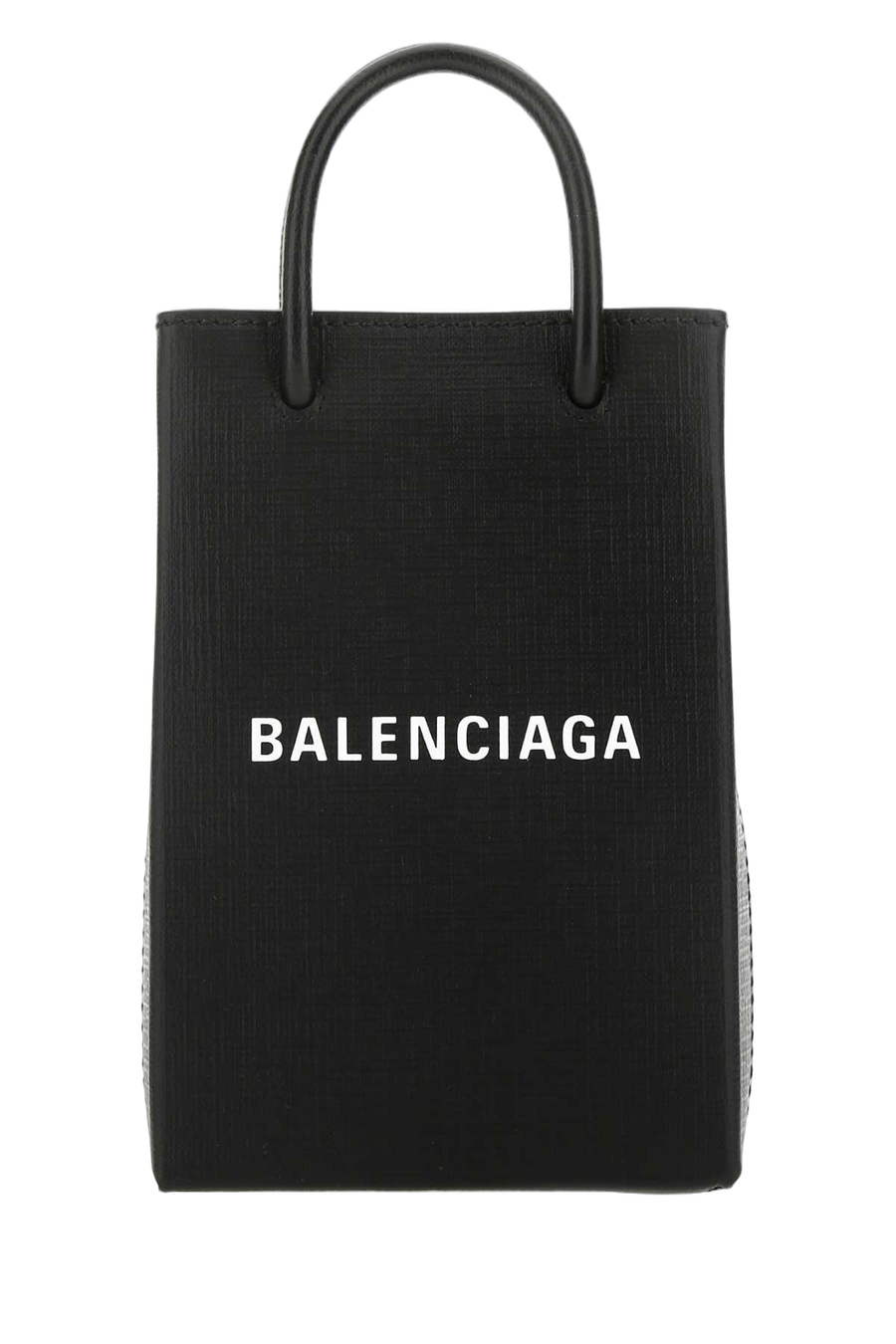 Balenciaga Exterior: 100% Calf. Lining: 100% Fabric. Finishing: Silver metal top handle bag in black