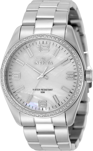 Invicta Stainless steel case and bracelet watch in white