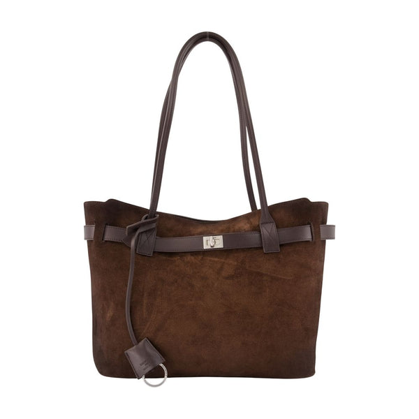 Balenciaga calfskin tote bag in brown