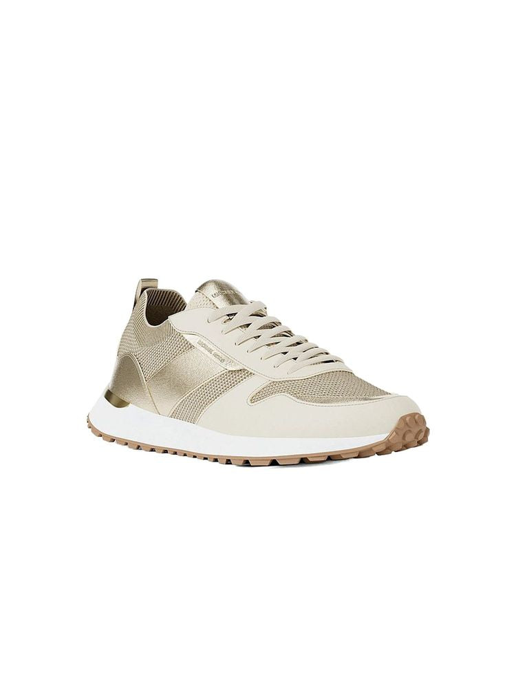 Michael Kors Sneakers Pale Gold Metallic Stretch Fabric Footwear / Sports
