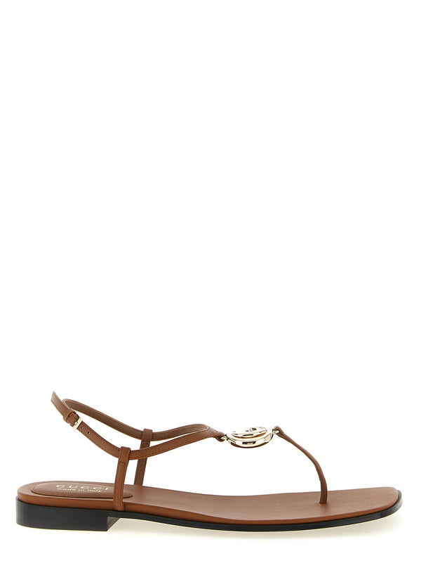 Gucci 100% calfskin leather sandal in brown