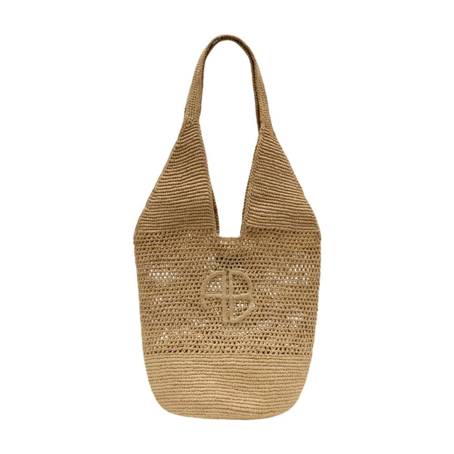 Anine Bing Raffia hobo bag in beige