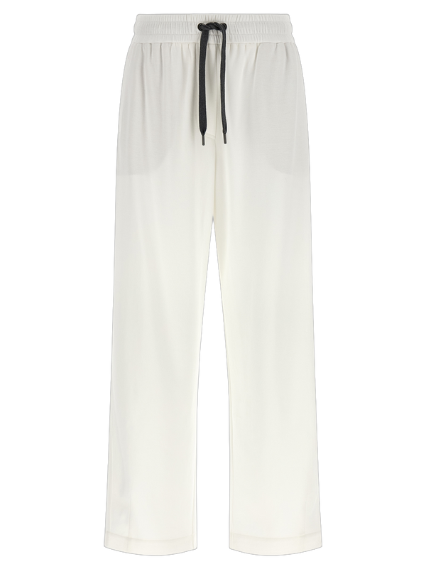 Brunello Cucinelli 93% cotton joggers in white