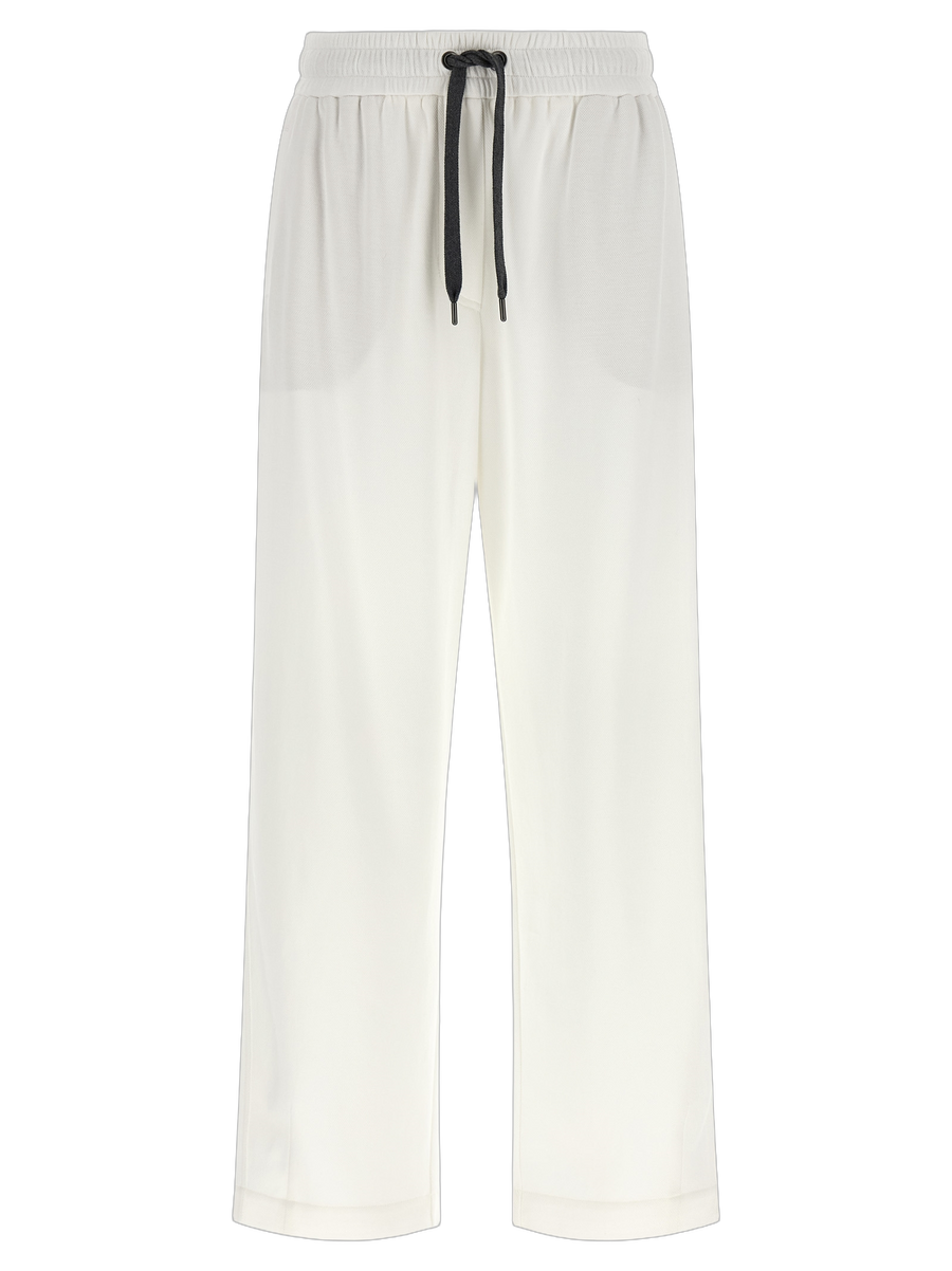 Brunello Cucinelli 93% cotton joggers in white
