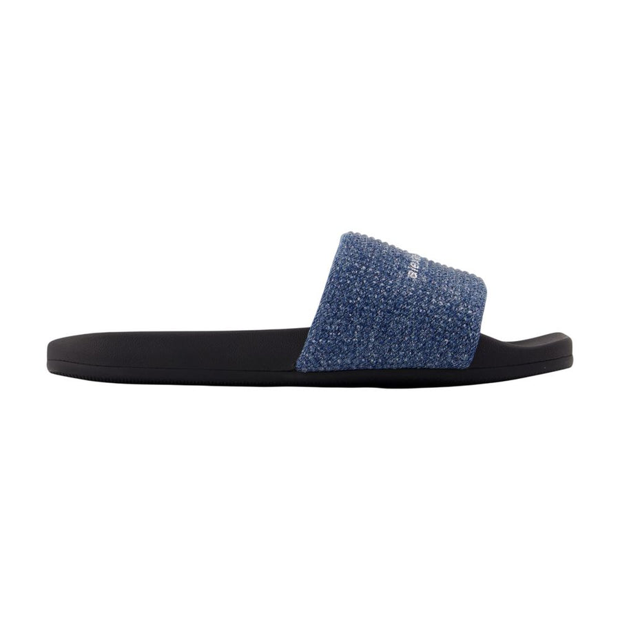 Alexander Wang Cotton pool slide in blue