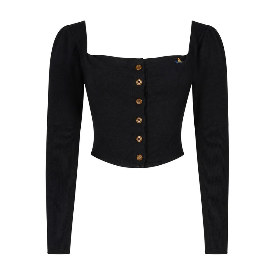 Bea Corset Cardigan - Vivienne Westwood Cotton Black Ready-to-wear / Knitwear