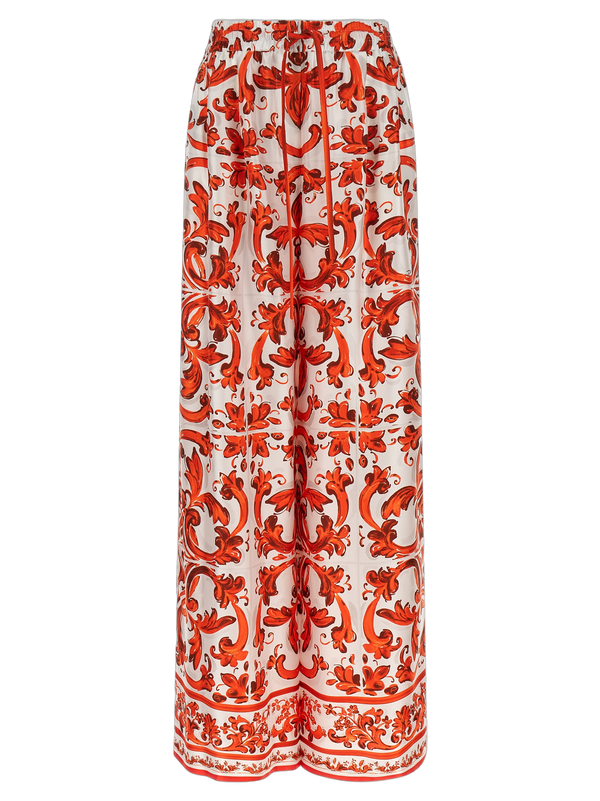 Dolce & Gabbana 100% silk trousers in orange