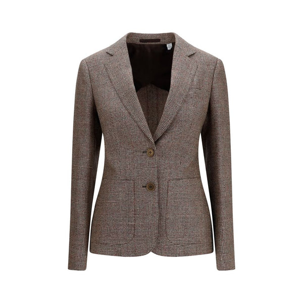 Burberry 43% Merino Wool Ovis Aries blazer in brown