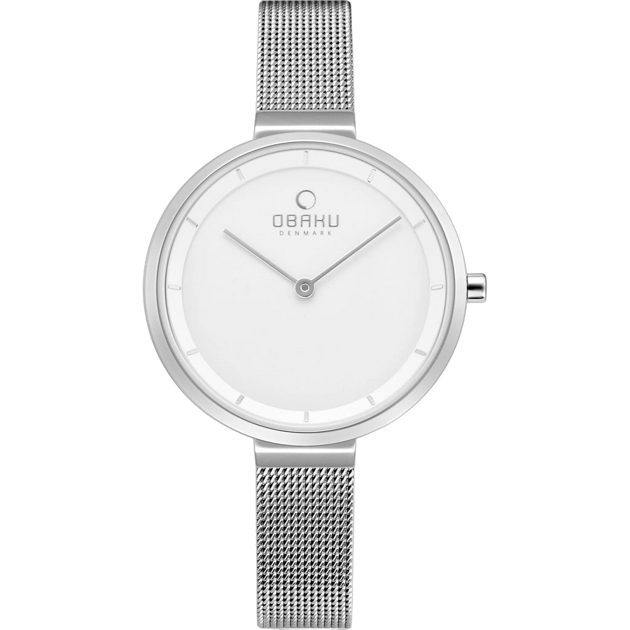 Obaku Stainless steel case watch in white