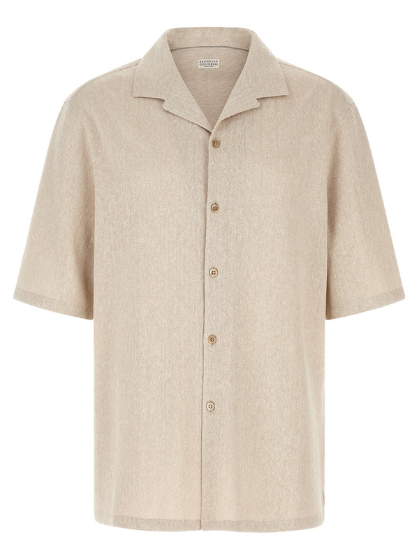 Brunello Cucinelli 80% linen shirt in beige