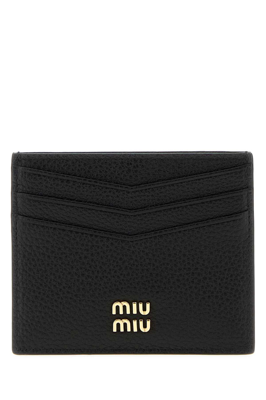 Black Leather Card Holder Nero Portafogli