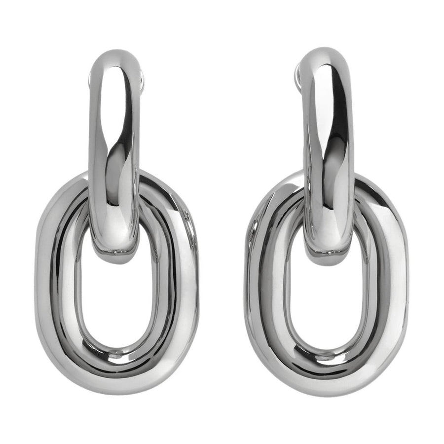 Rabanne Silver-plated brass hoops in silver