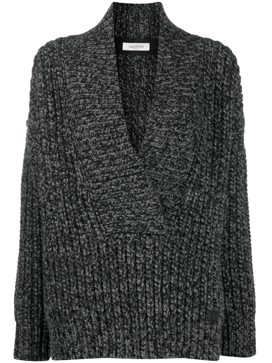 Valentino Virgin wool/cashmere blend sweater in black
