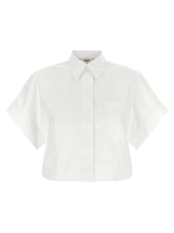 Fendi 100% cotton blouse in white
