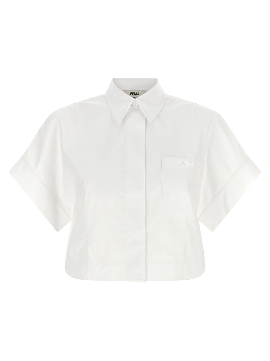 Fendi 100% cotton blouse in white