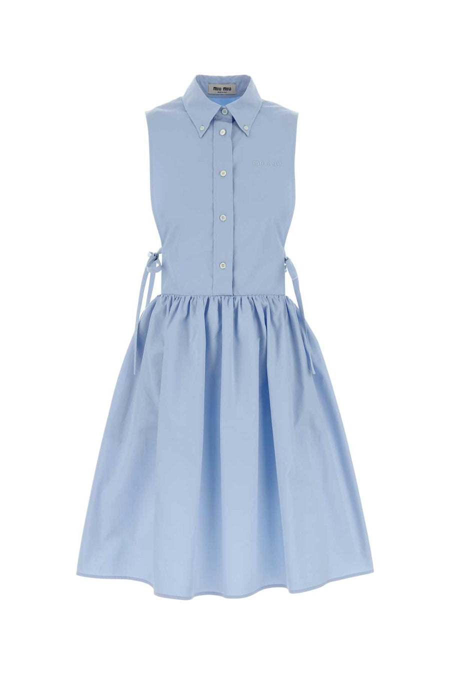 Light-Blue Poplin Shirt Dress Azzurro Exterior: Cotton Abiti