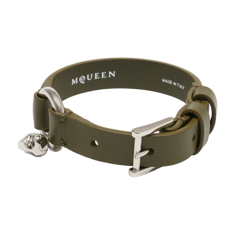 Alexander McQueen Calfskin belt in green